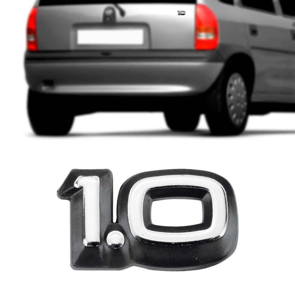 EMBLEMA 1.0 GM CORSA 94/96 CROMADO COM FUNDO PRETO
