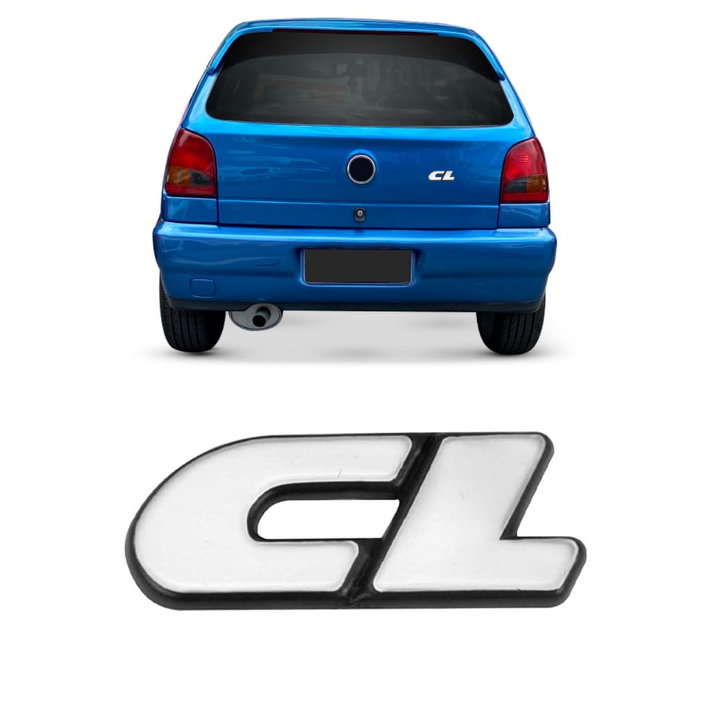 EMBLEMA (CL) VW GOL/VOYAGE/PARATI/SANTANA/LOGUS 91/96 CINZA COM FUNDO PRETO