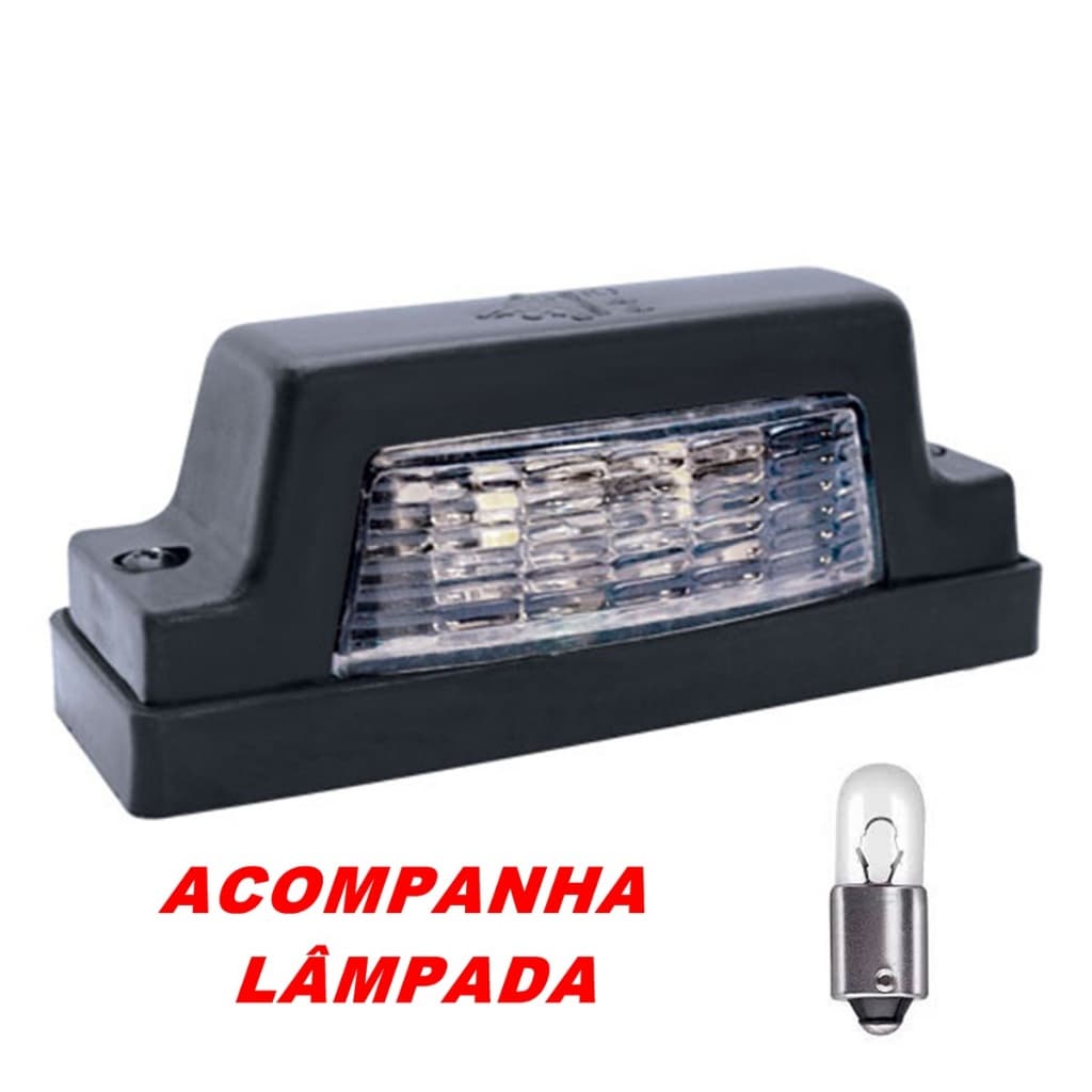 LANTERNA DA PLACA ADAPTACAO CAMINHAO REBOQUE CARRETINHA UNIVERSAL PLASTICA LENTE CRISTAL