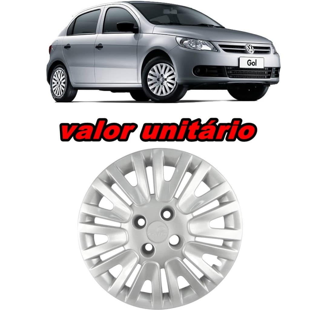 CALOTA ARO 14 GOL G5 09/10 APLICACAO GOL VOYAGE G5 SAVEIRO TODAS PRATA FIXACAO PARAFUSO