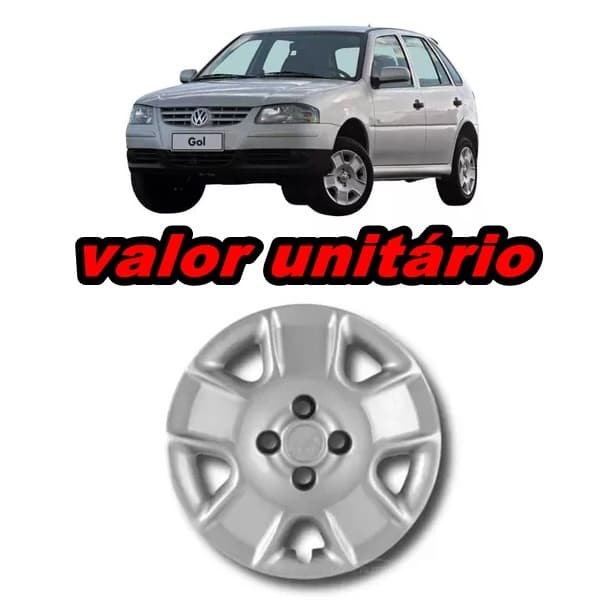 CALOTA ARO 14 GOL TREND/ PARATI/ SAVEIRO GIV 07/08 APLICACAO LINHA VW /12 PRATA CUBO ALTO FIXACAO
