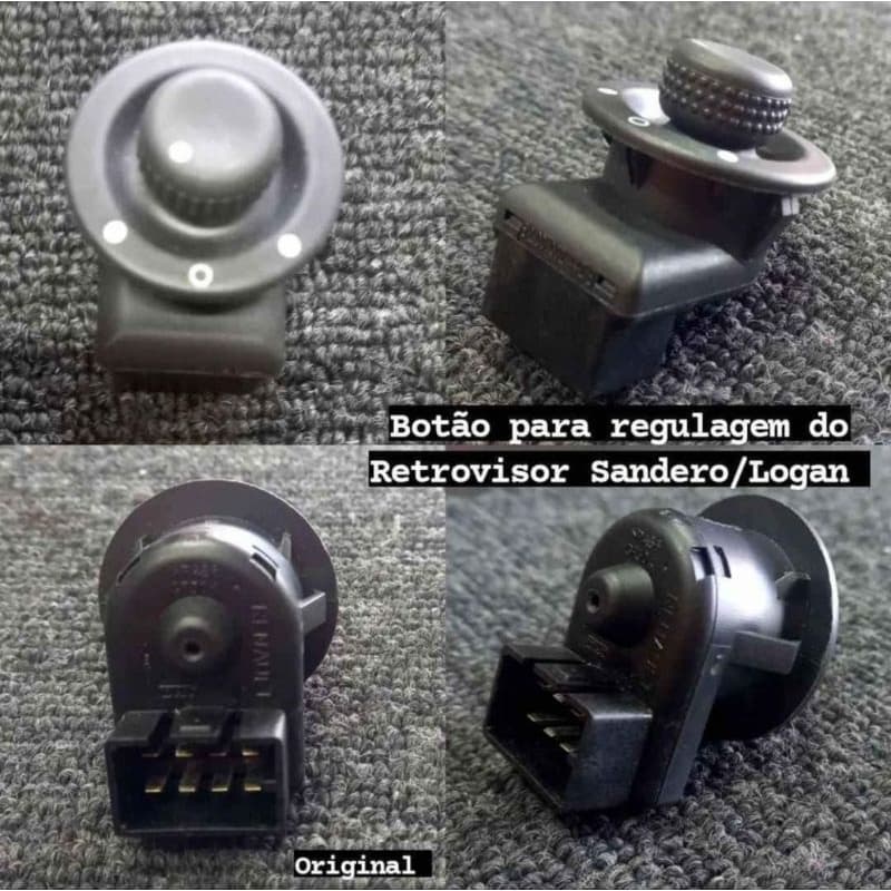 Botão regulagem do retrovisor Original Renault  Sandero / Logan