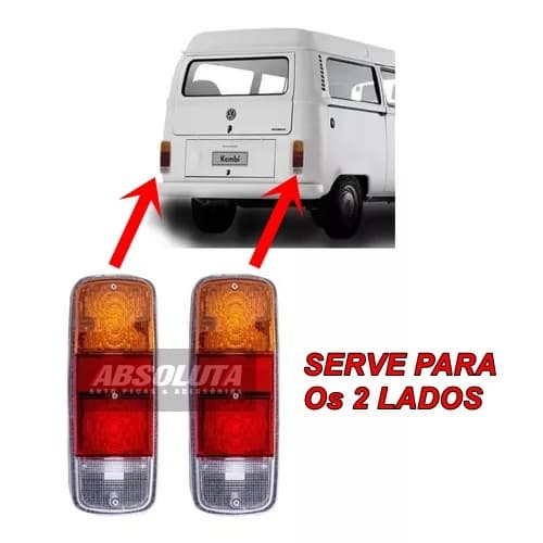 Lanterna Completa Kombi Clipper Furgão Standard 1975 A 2014 TRICOLOR COMPLETA COM CIRCUITO