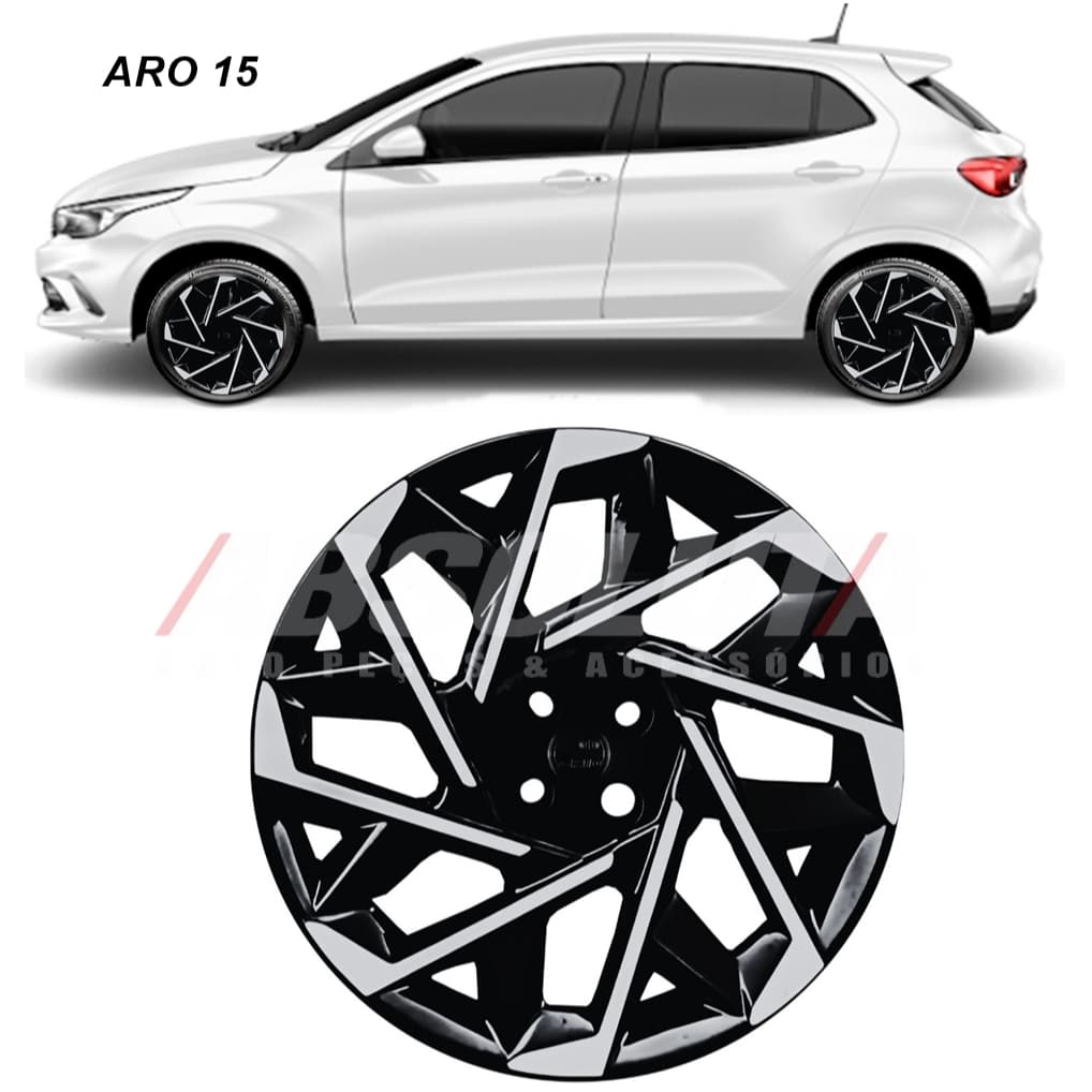 Calota ARGO FIAT Aro 15 ou 14  Saveiro Hb20 Onix CRONOS Esportiva 4 Furos Grid Leia o anuncio