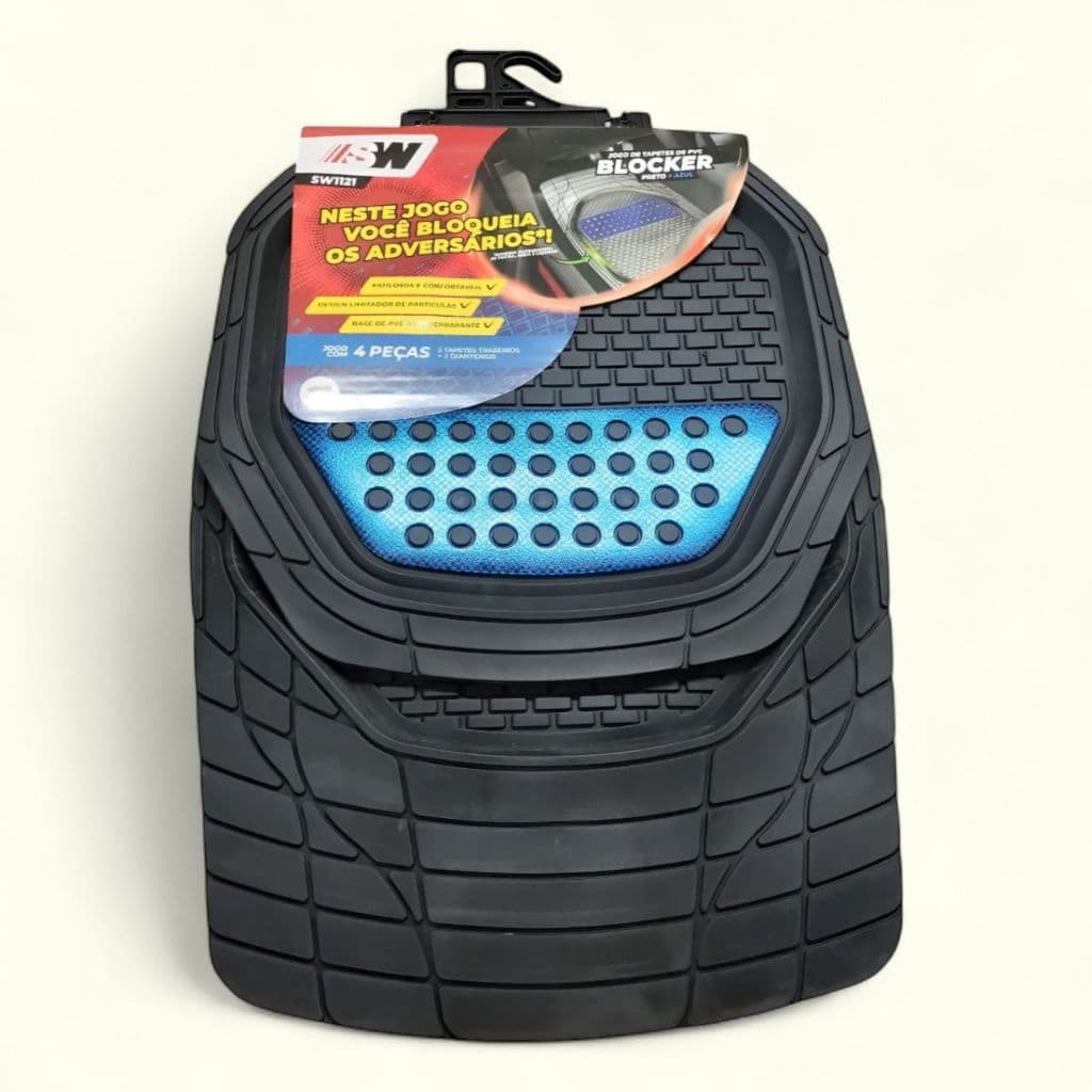 Jogo De Tapete Universal Automotivo 4 Tapetes Preto Pvc