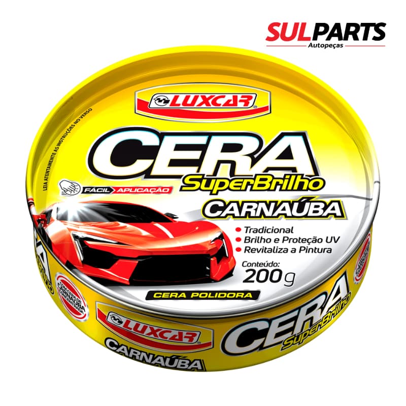 Cera Automotiva Carnaúba em Pasta Super Brilho Luxcar 200g