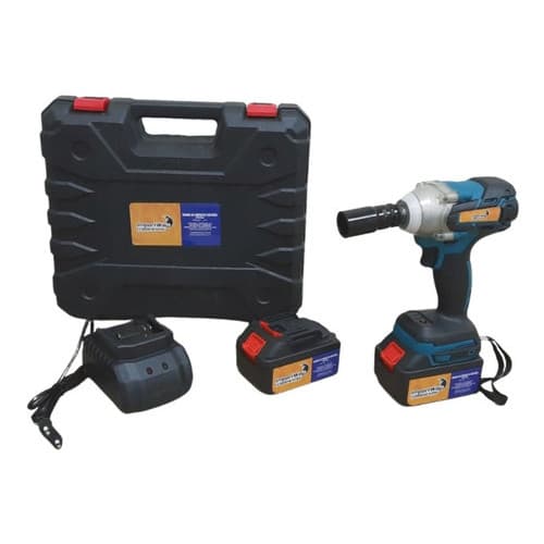 Chave De Impacto a Bateria Potente 18v 2000 Rpm 2 Baterias Bivolt Com Maleta Encaixe 1/2