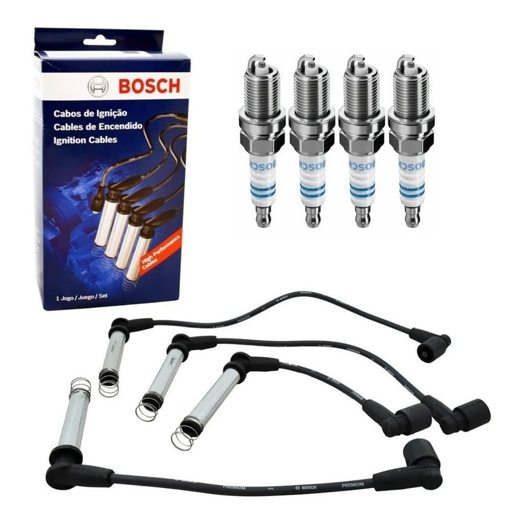 Kit Jogo Cabo E Vela Bosch Fiesta 1.0 Zetec 2011 2012 13 14