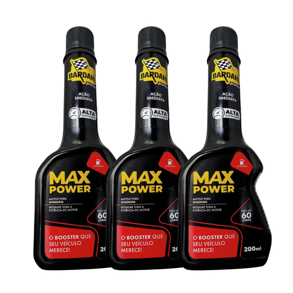 Aditivo Combustível Gasolina Bardahl Max Power - 200ml (3 unidades)