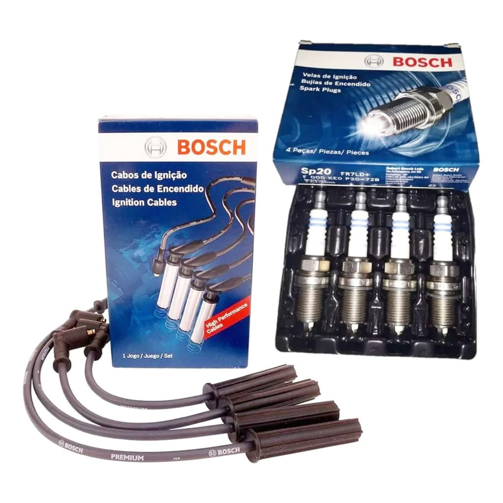 Kit Jogo Cabo + Velas Bosch Sandero 1.6 8v Flex 2007 A 2016
