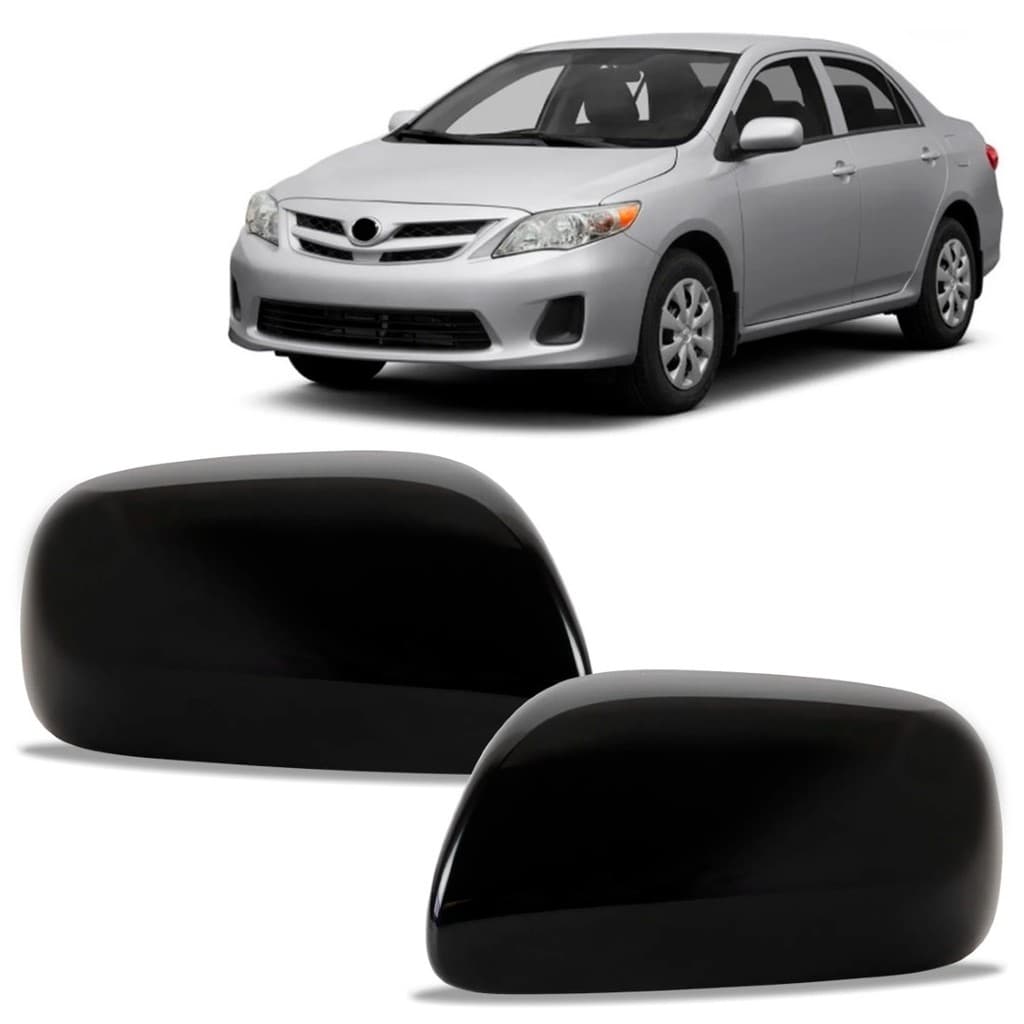 Capa Retrovisor Corolla 2008 A 2012 S/ Furo Preto Liso