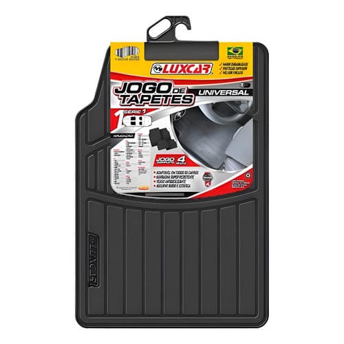 Tapete Automotivo Borracha Universal Luxcar Preto