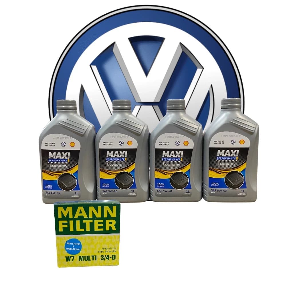 Óleo 5w40 - Kit Troca Óleo - Shell Maxi Original VW - com homologações VW 502.00 e VW 505.00 - Motor EA 111 MPI E MSI 1.0 OU 1.6  + Filtro De Óleo + Etiqueta de troca