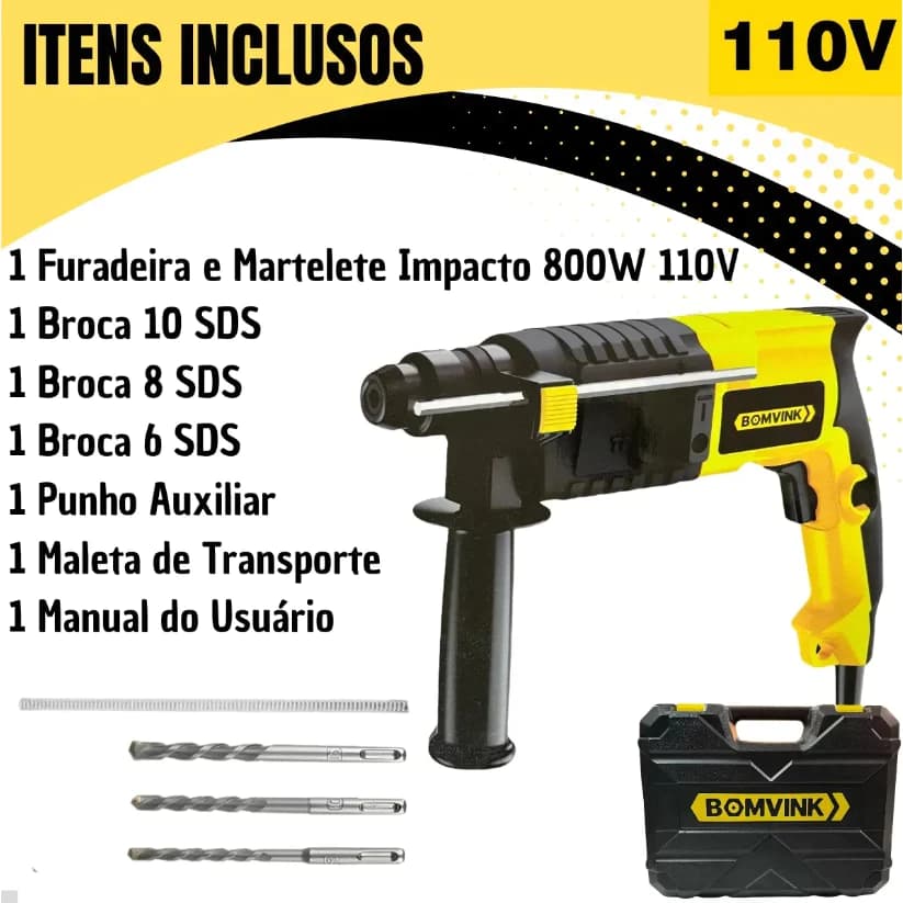 Martelo Disjuntor De Concreto Elétrico 110v/220v 800w